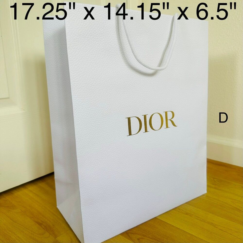 Dior Paper Shopping Bag - white large, 17.25" x 14.15" x 6.5" [D]
